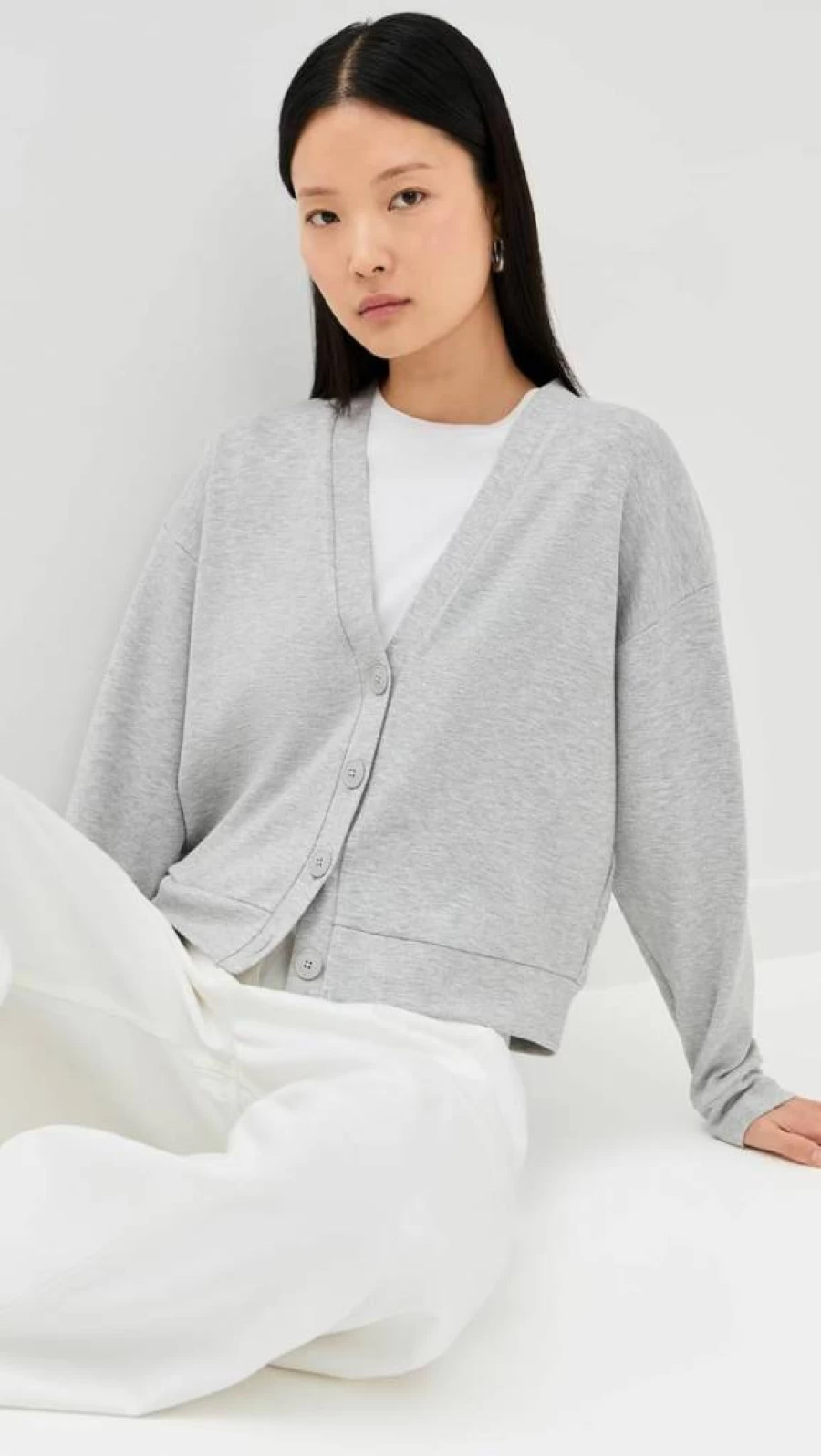 LE BOP Women's Maddie Knit Cardigan Sweater - Soft Casual Long Sleeve Open Front