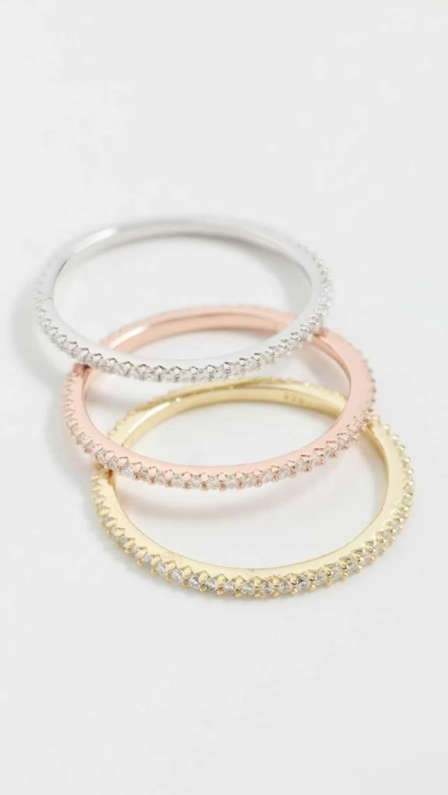 SHASHI Women's Trinity Ring Set - Sterling Silver Stackable Rings for Women, Minimalist Jewelry Gift Set
