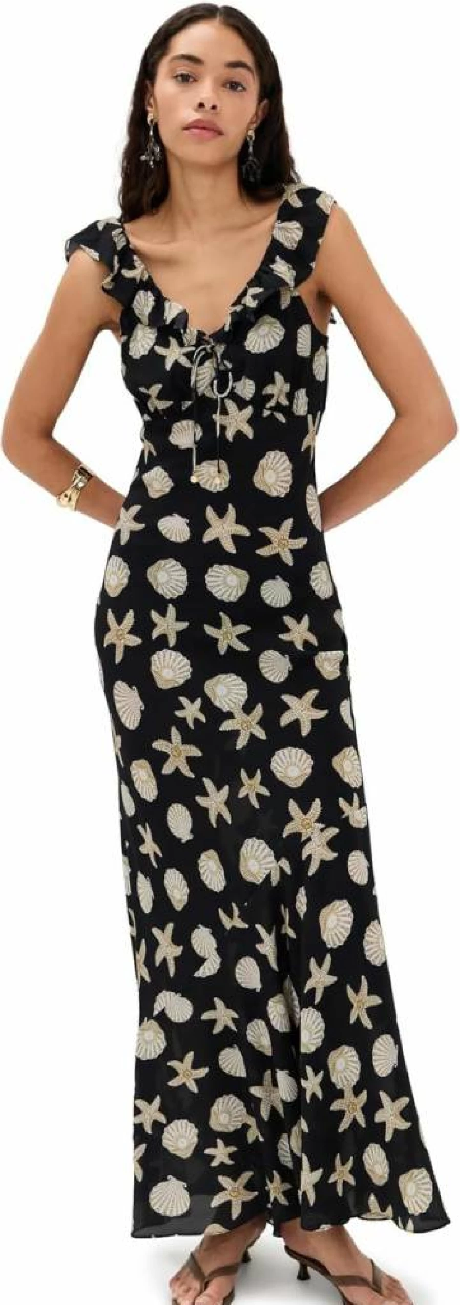 Saylor Women's Gali Seashell Print Summer Dress - Floral Beach Sundress