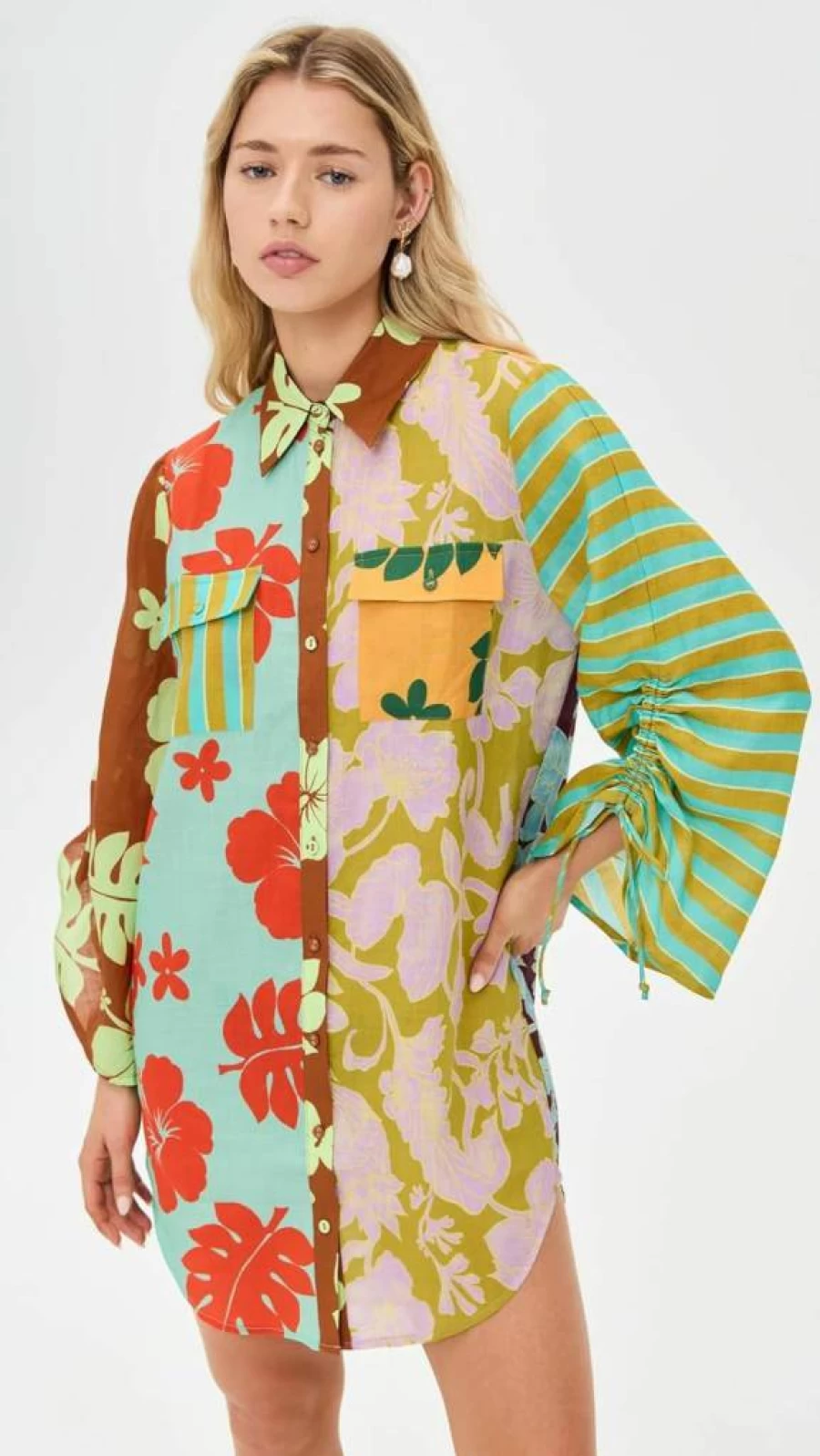 Alemais Women's Poppy Spliced Shirt - Stylish Floral Print Casual Top