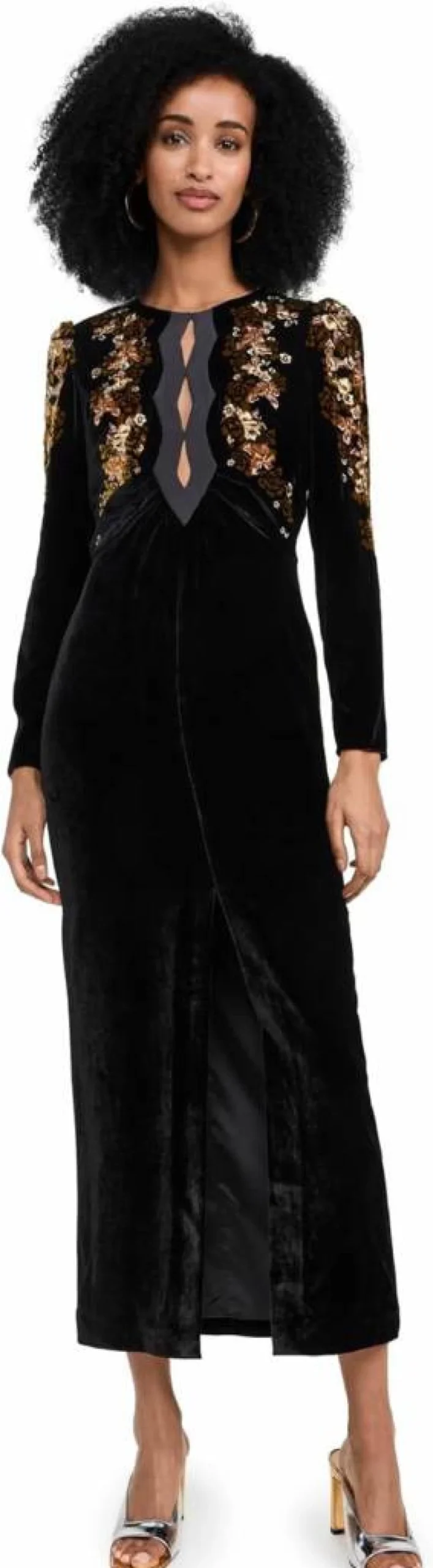 SALONI Women's Velvet C Dress - Elegant Jinx Style Velvet Gown for Women