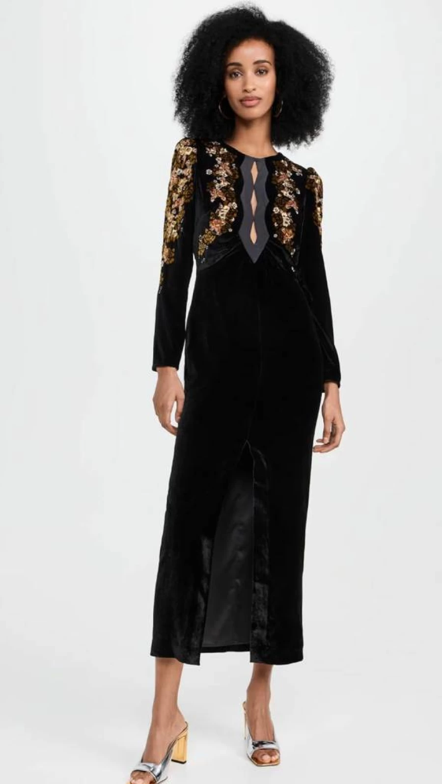 SALONI Women's Velvet C Dress - Elegant Jinx Style Velvet Gown for Women