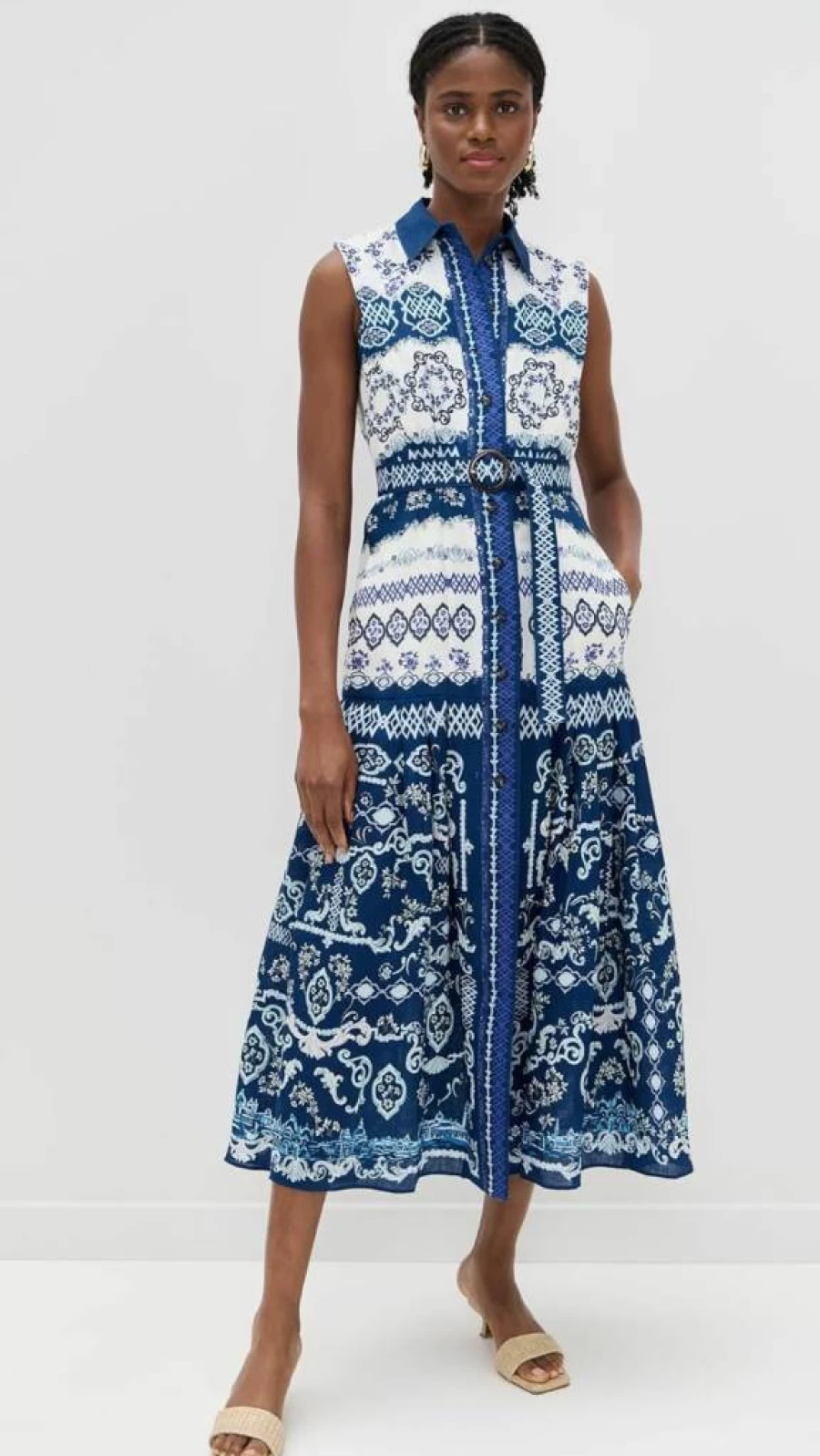 SALONI Women's Nya Dress - Elegant Floral Print Midi Dress for Women