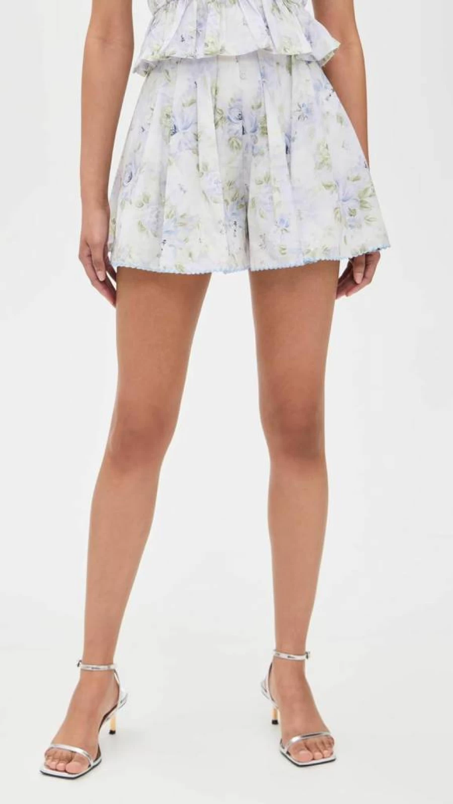 En Saison Women's High-Waisted Scarlet Summer Shorts - Comfortable Stretch Denim Shorts for Women