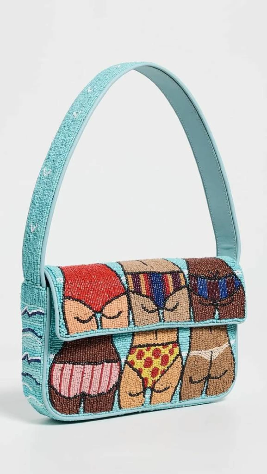 STAUD Tommy Beaded Handbag for Women - Elegant Designer Purse with Beaded Detail