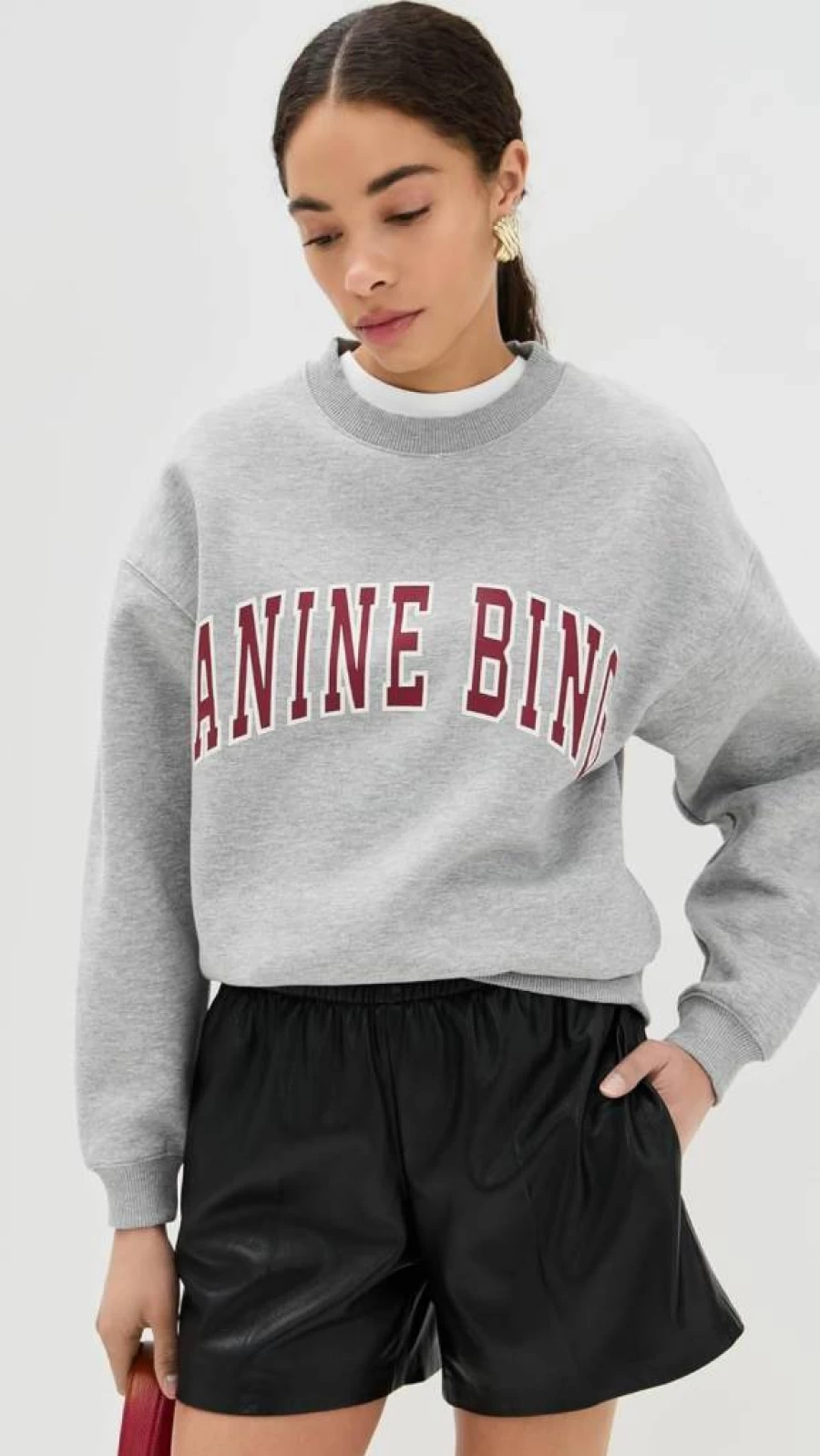 ANINE BING Women's Spencer Sweatshirt | Premium Cotton Blend Pullover | Casual Luxury Sweatshirt for Women