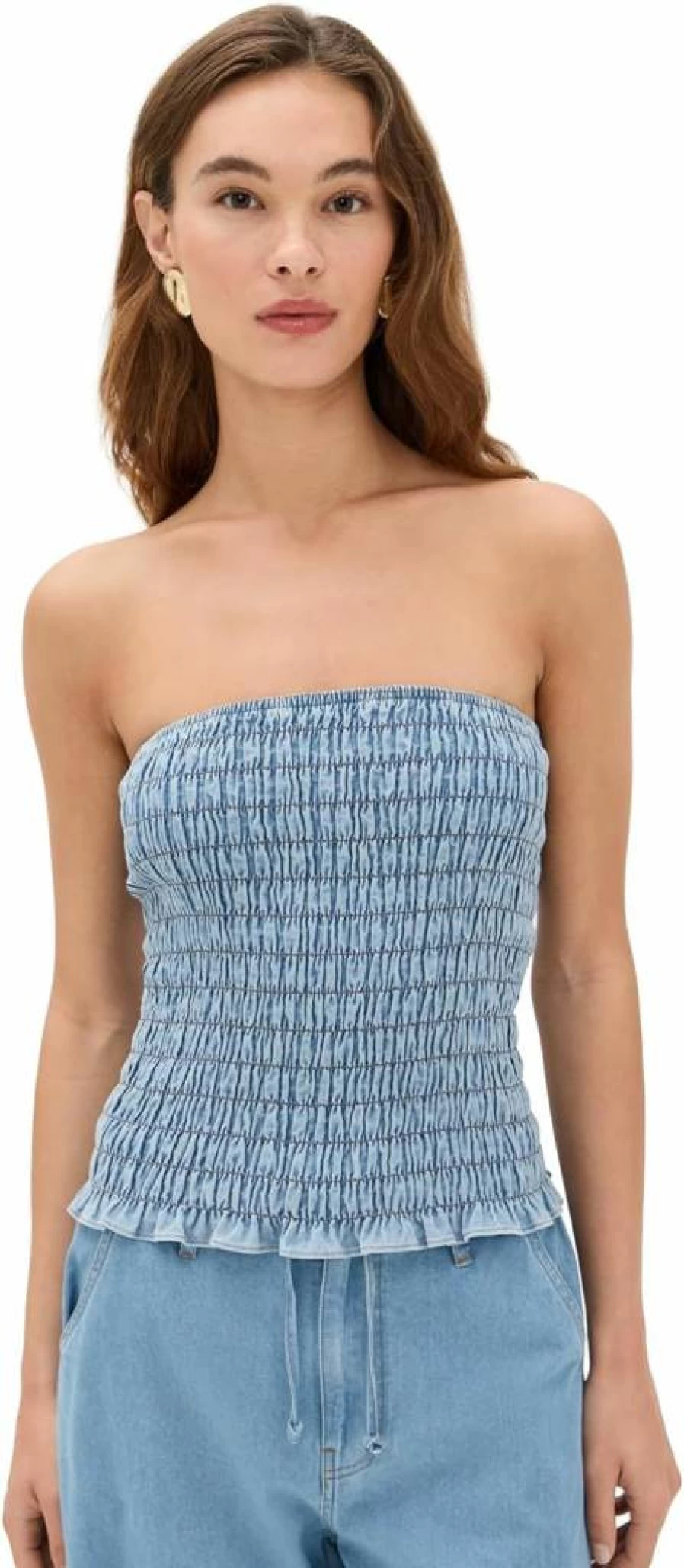 LNA Women's Stretch Cotton Tube Top - Sleek Sleeveless Basic Camisole for Women