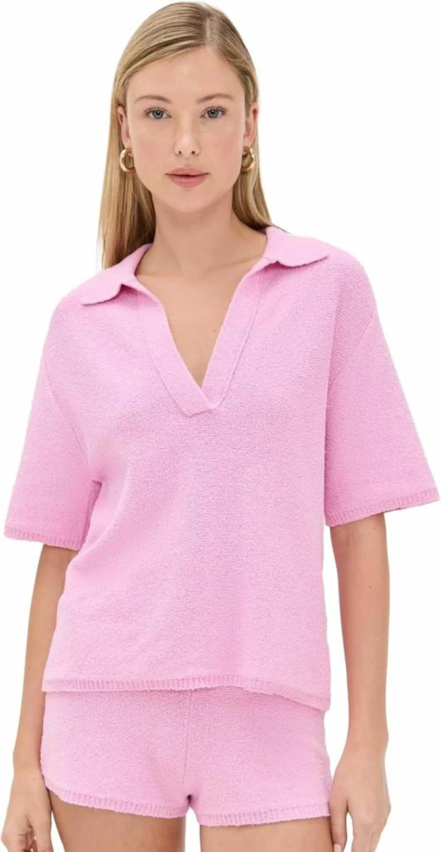 LE BOP Women's Casual Polo Shirt for Poolside Relaxation and Summer Outfits