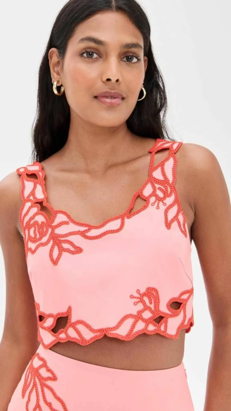 Cinq a Sept Women's Bonita Top with Trailing Peonies Floral Design
