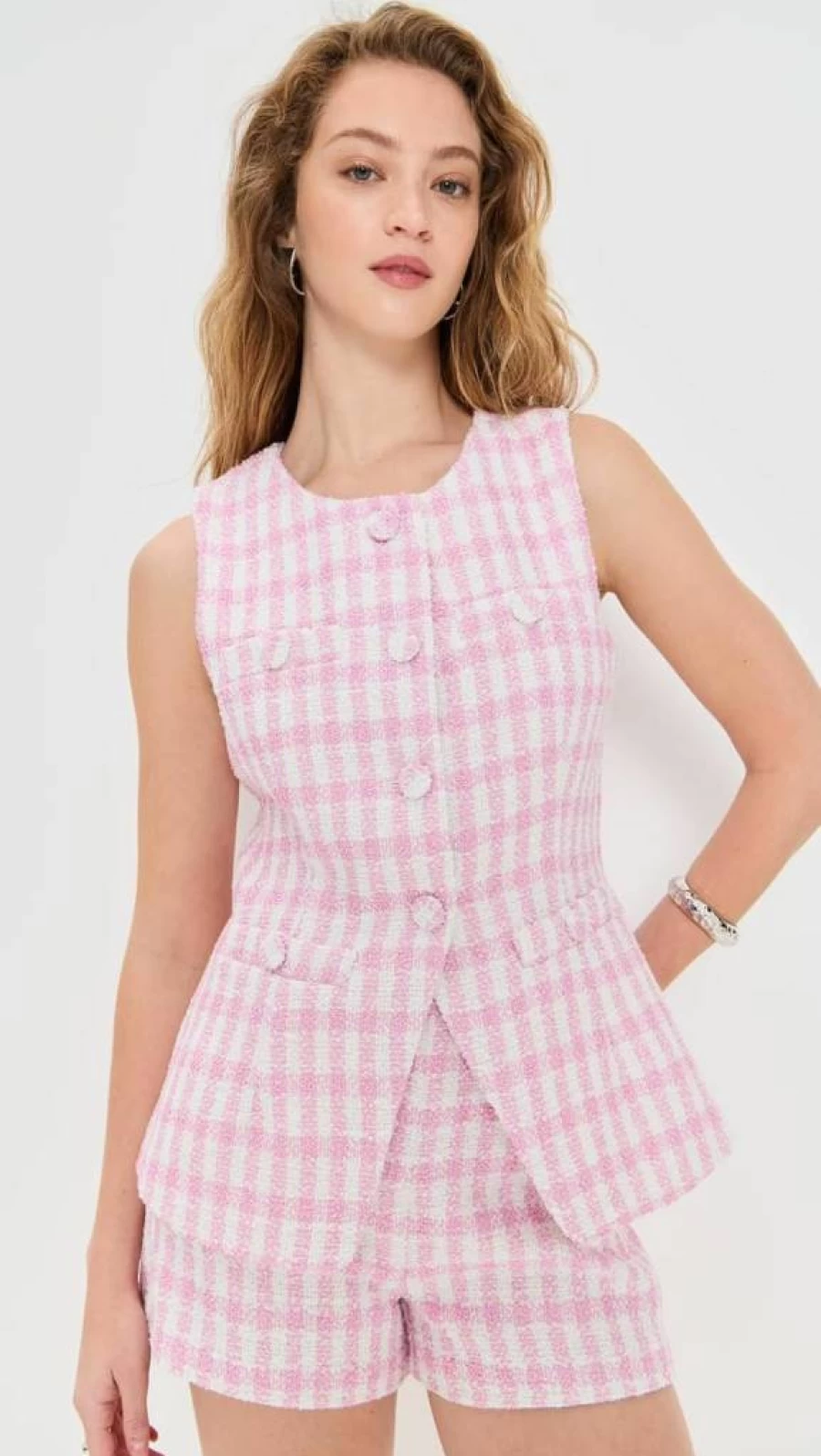 Endless Rose Women's Tweed Jacket - Classic Feminine Top Coat for Stylish Outfits