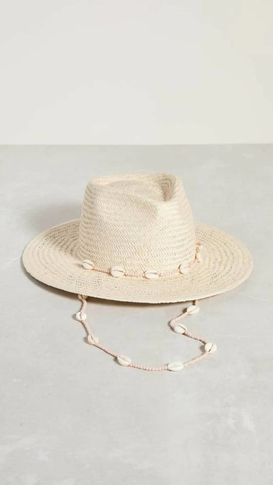 Lack of Color Women's Straw Fedora Hat with Seashell Detail - Summer Beach Wide Brim Sun Hat