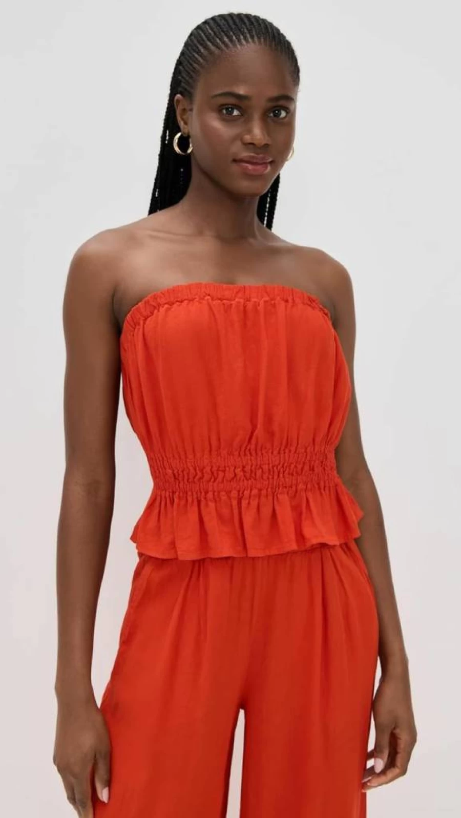 Stateside Women's Linen Crop Top Sleeveless Tube Top Summer Fashion