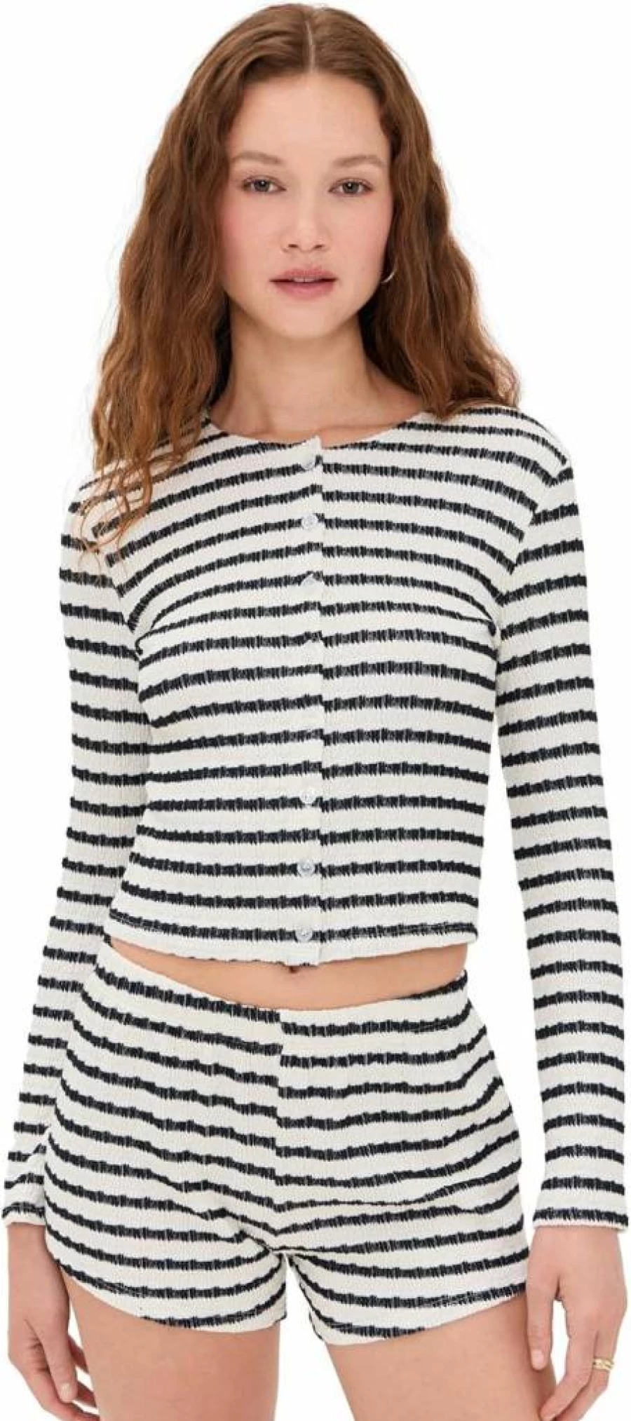 LE BOP Women's Eloise Knit Cardigan - Soft Casual Long Sleeve Open Front Sweater