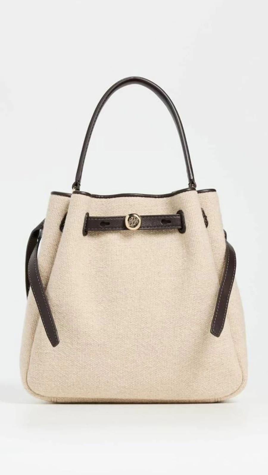 Tory Burch Women's Romy Canvas Bucket Bag – Stylish Designer Handbag for Women