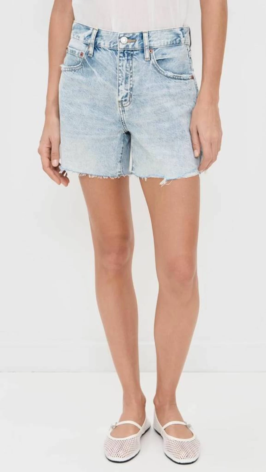 DAZE Women's High-Waisted Crossroad Denim Shorts - Trendy Distressed Casual Summer Shorts for Women