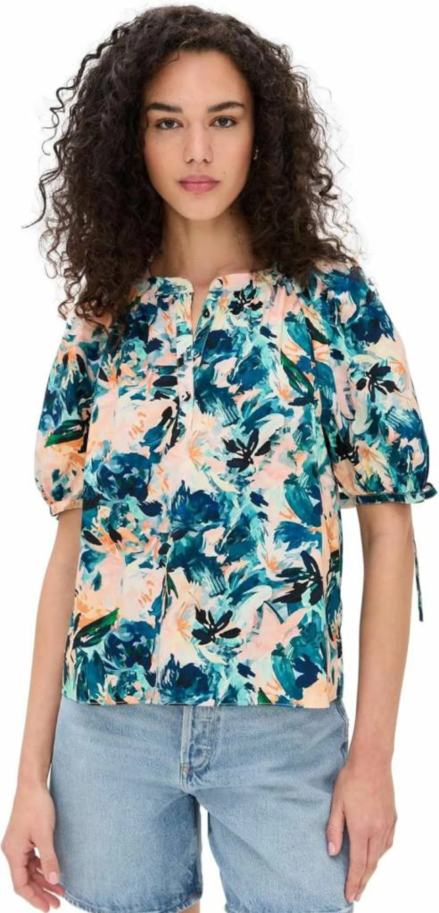 Ulla Johnson Women's Vienne Blouse | Floral Printed Silk Top | Elegant Feminine Shirt