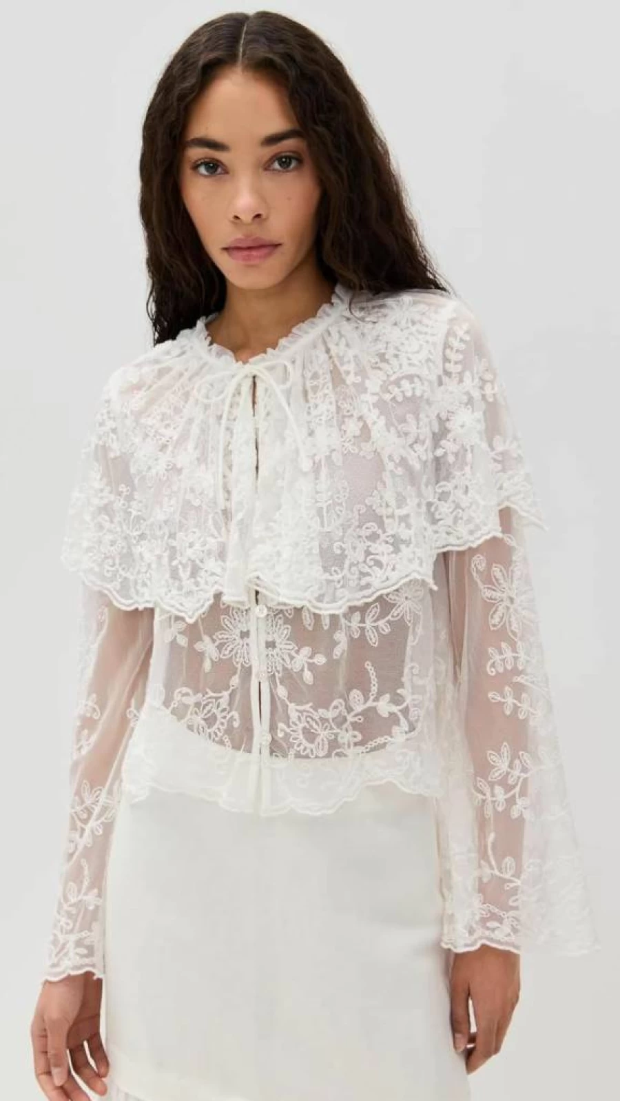 Sea Women's Marja Embroidered Capelet Blouse – Stylish Boho Top