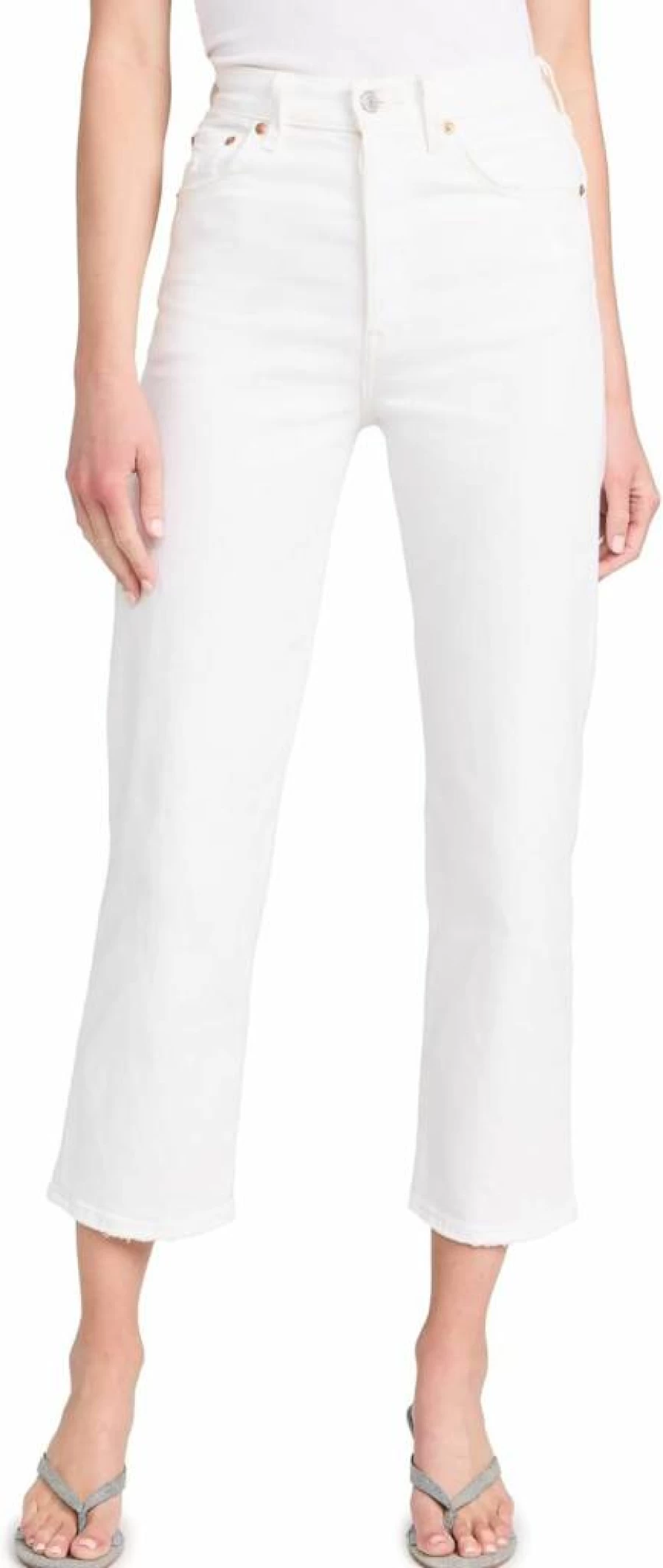 Levi's Women's High-Rise Straight Leg Jeans - Premium Ribcage Ankle Denim Pants