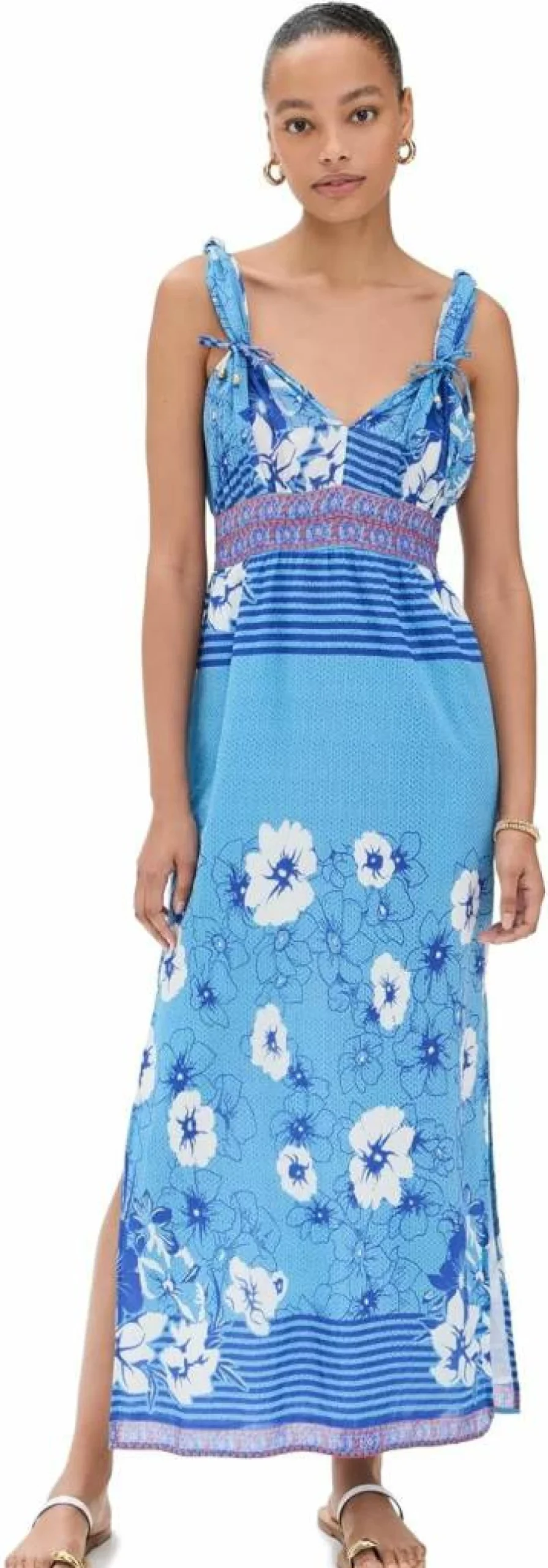 BELL Women's Elegant Knot Detail Maxi Dress - Flowy Summer Long Dress for Women