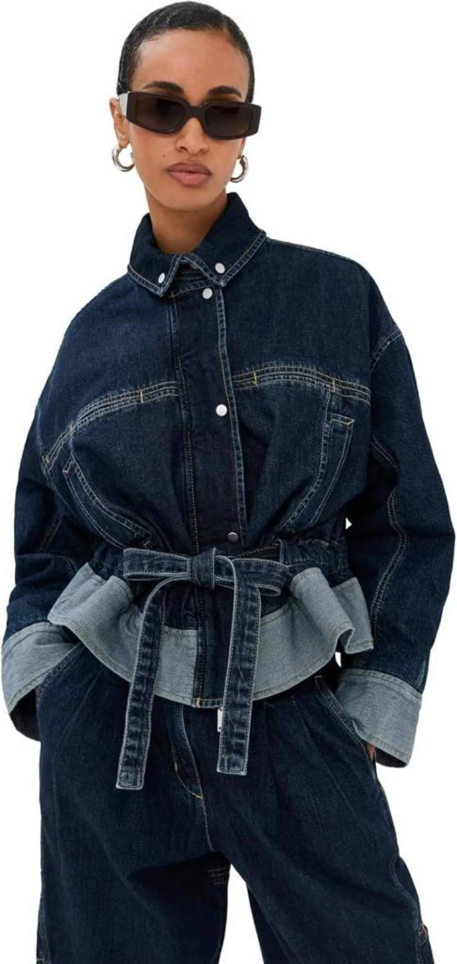 3.1 Phillip Lim Women's Boxy Jacket with Waist Ties - Stylish Oversized Blazer for Women