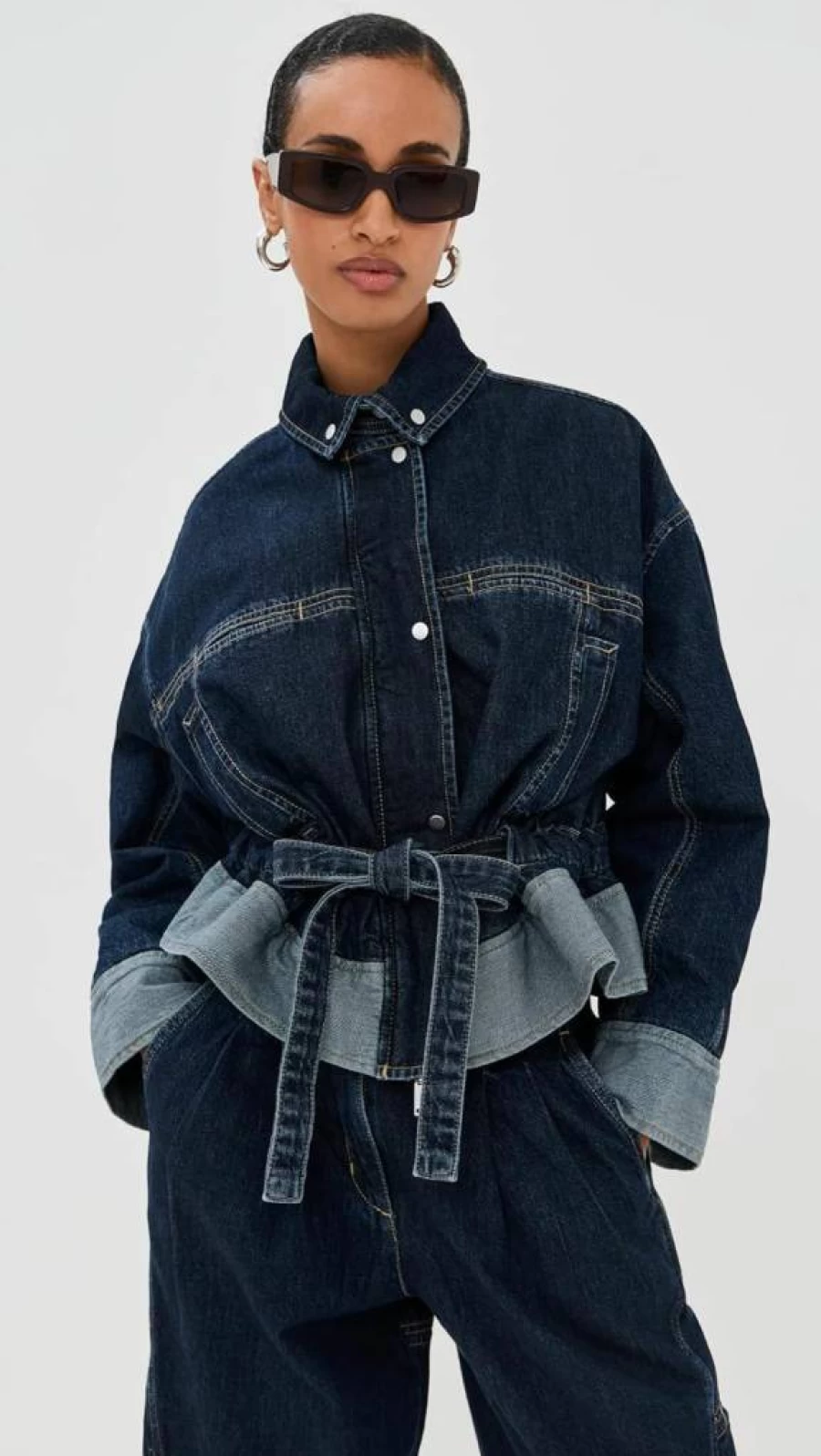 3.1 Phillip Lim Women's Boxy Jacket with Waist Ties - Stylish Oversized Blazer for Women