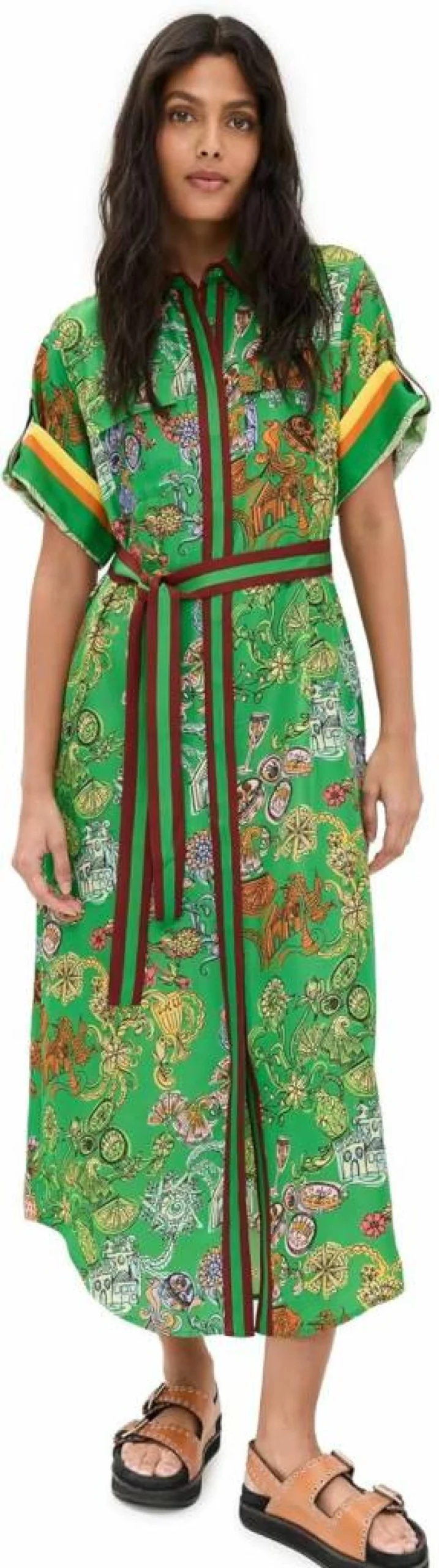 Alemais Women's Fiesta Floral Print Shirtdress - Boho Summer Dress with Button Front