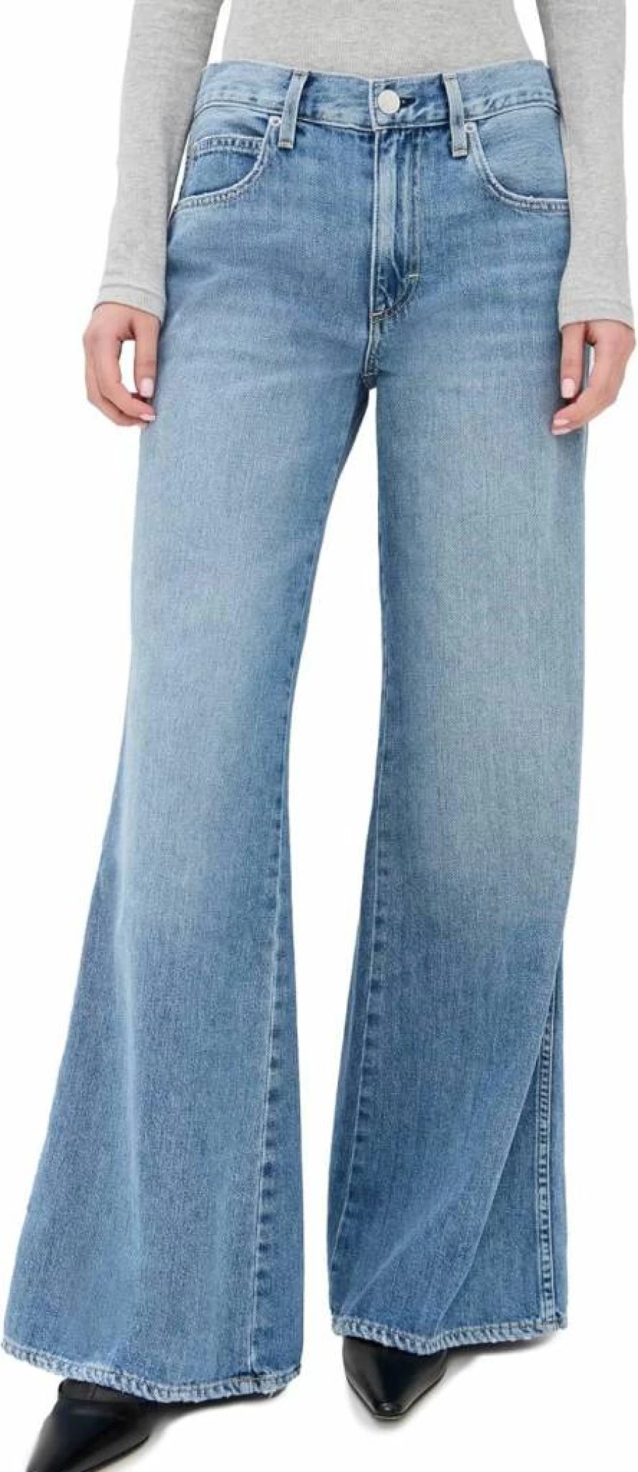 AMO Women's High-Waisted Faith Flare Jeans - Stretch Denim Bootcut Pants for Women