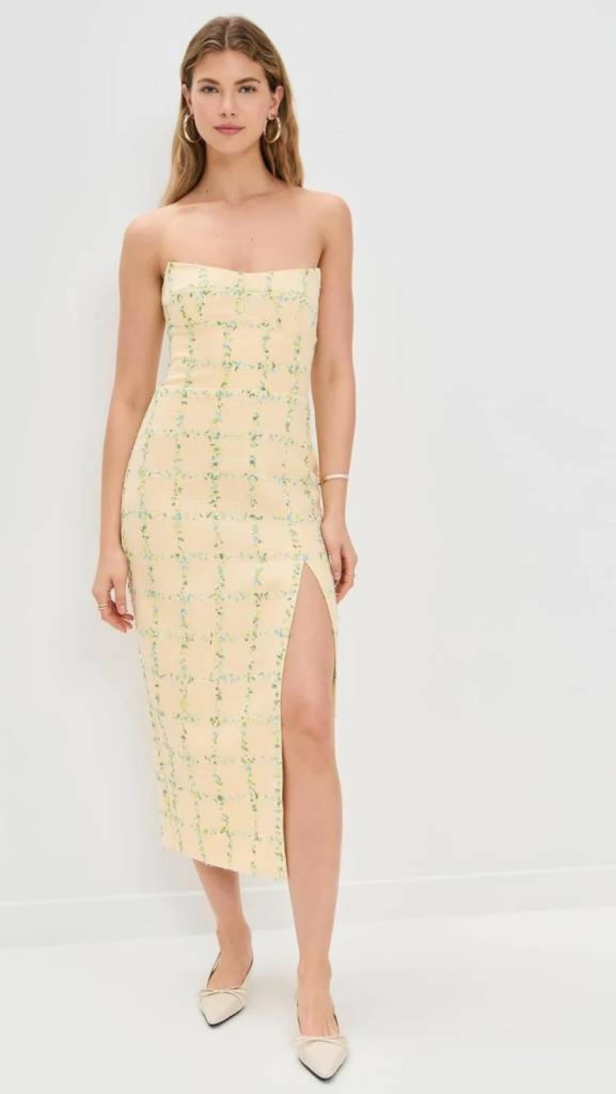 Amanda Uprichard Women's Ivy Floral Midi Dress - Elegant Short Sleeve Party Gown for Women
