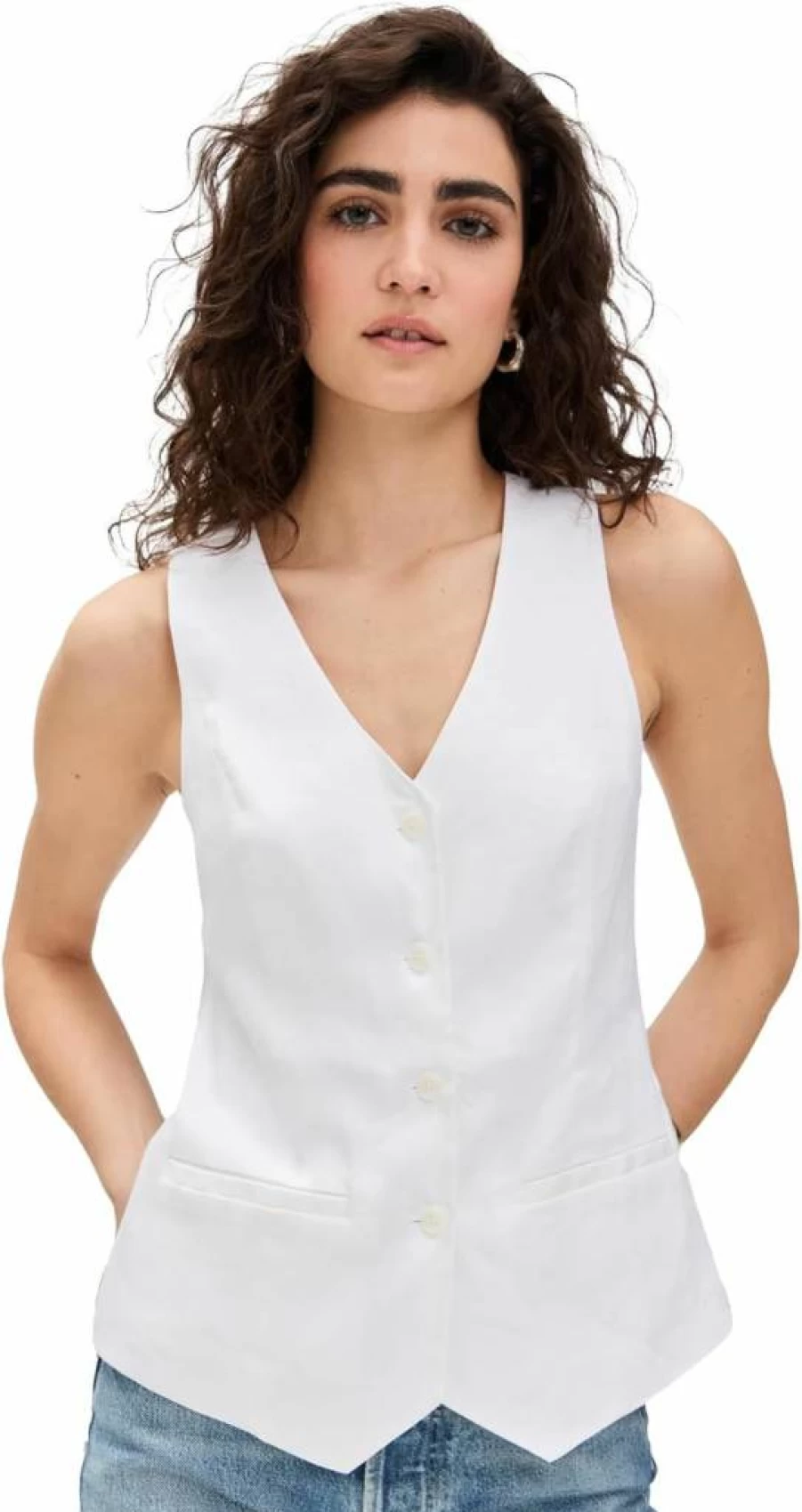 Favorite Daughter Women's The Jones Linen Vest – Lightweight Summer Casual Top