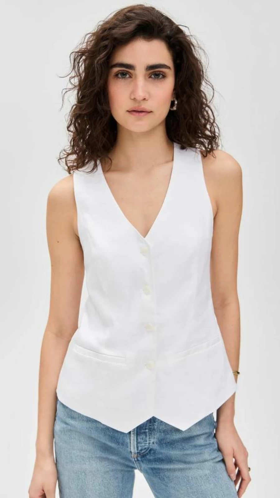 Favorite Daughter Women's The Jones Linen Vest – Lightweight Summer Casual Top