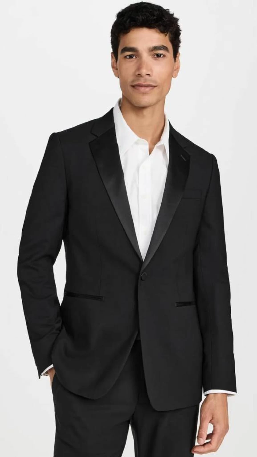 Theory Men's Chambers Slim Fit Tuxedo Jacket - Formal Black Blazer for Weddings & Events