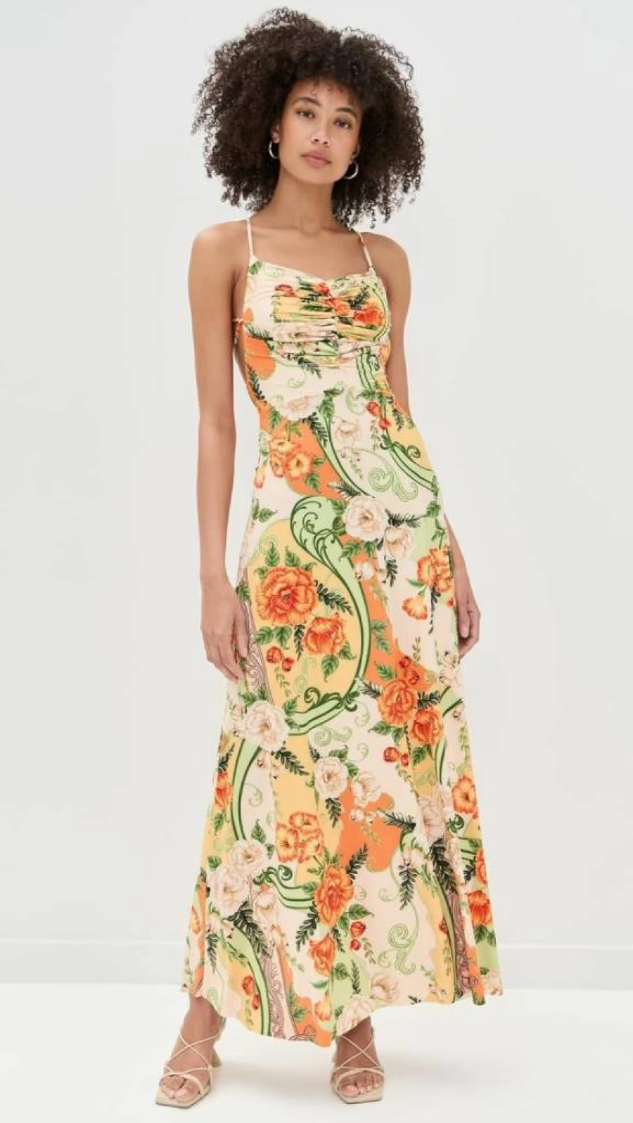 AGUA BENDITA Women's Arista Dress - Elegant Floral Printed Maxi Dress for Summer