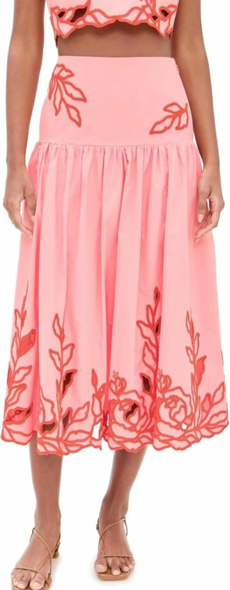 Cinq a Sept Women's Tilda Skirt with Floral Peony Print - Elegant Trailing Hem Design