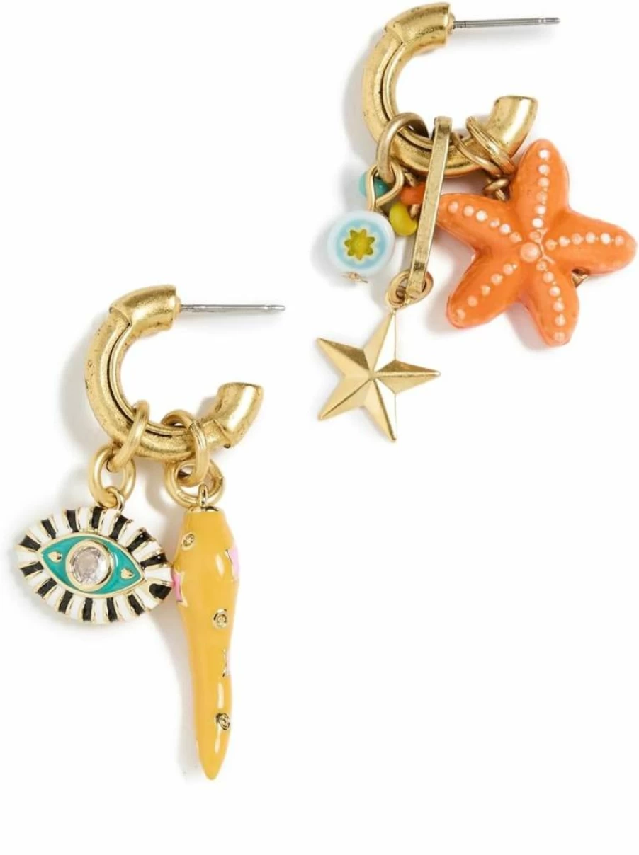 Elizabeth Cole Women's Staryu Starfish Stud Earrings - Elegant Gold-Tone Dangle Jewelry for Women