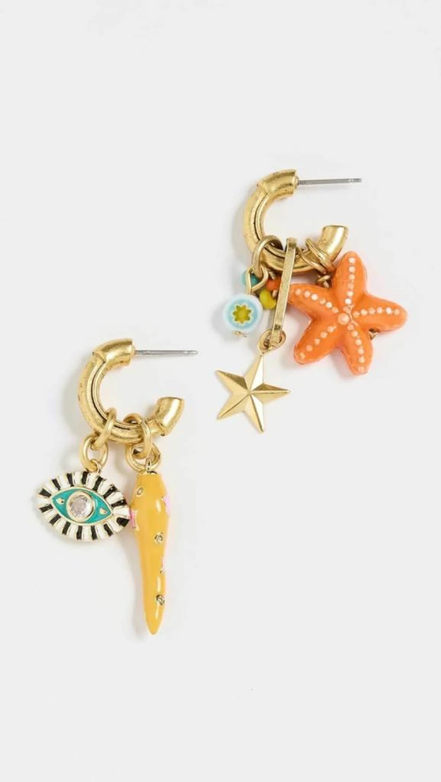 Elizabeth Cole Women's Staryu Starfish Stud Earrings - Elegant Gold-Tone Dangle Jewelry for Women