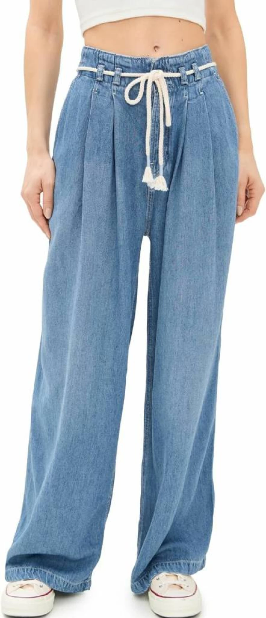 Free Women's Dakota High-Waisted Cinched Pull-On Pants by Free People - Comfortable Stretchy Trousers for Casual Wear