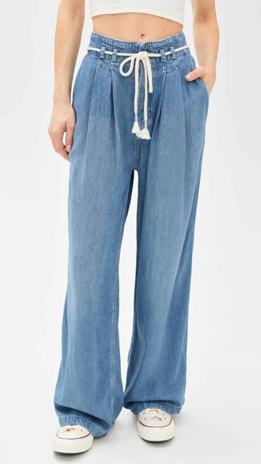 Free Women's Dakota High-Waisted Cinched Pull-On Pants by Free People - Comfortable Stretchy Trousers for Casual Wear