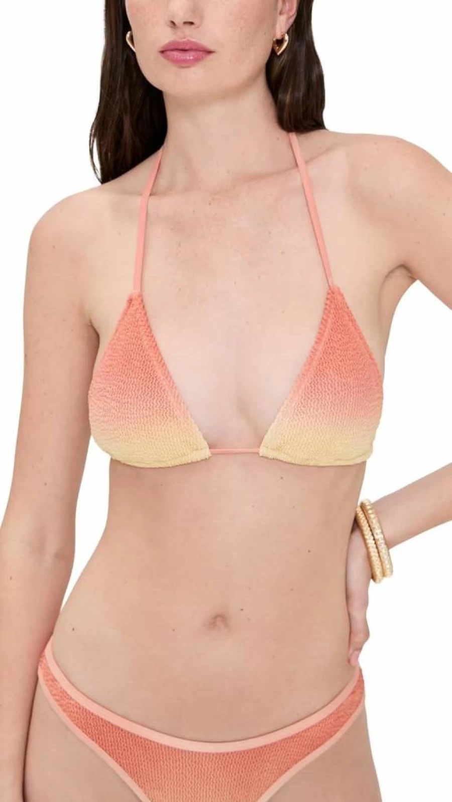 Good American Peach Ring Triangle Bikini Top - Women's Swimwear 001