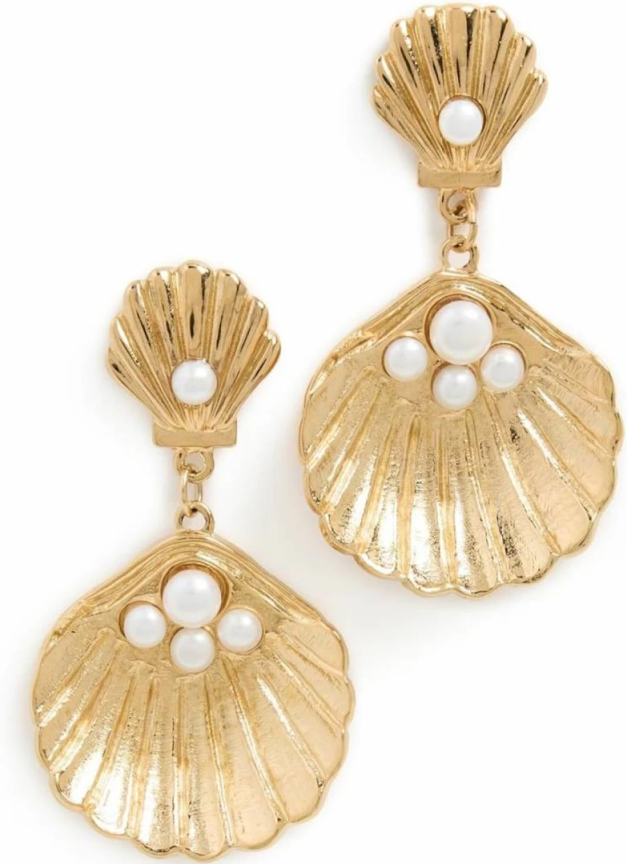 MAYAMAR Women's Elegant Seashell Pearl Earrings – Handmade Coastal Jewelry for Women