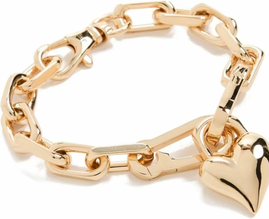 JENNY BIRD Women's Padlock Heart Chain Bracelet - Gold-Tone Adjustable Love Charm Bangle for Women