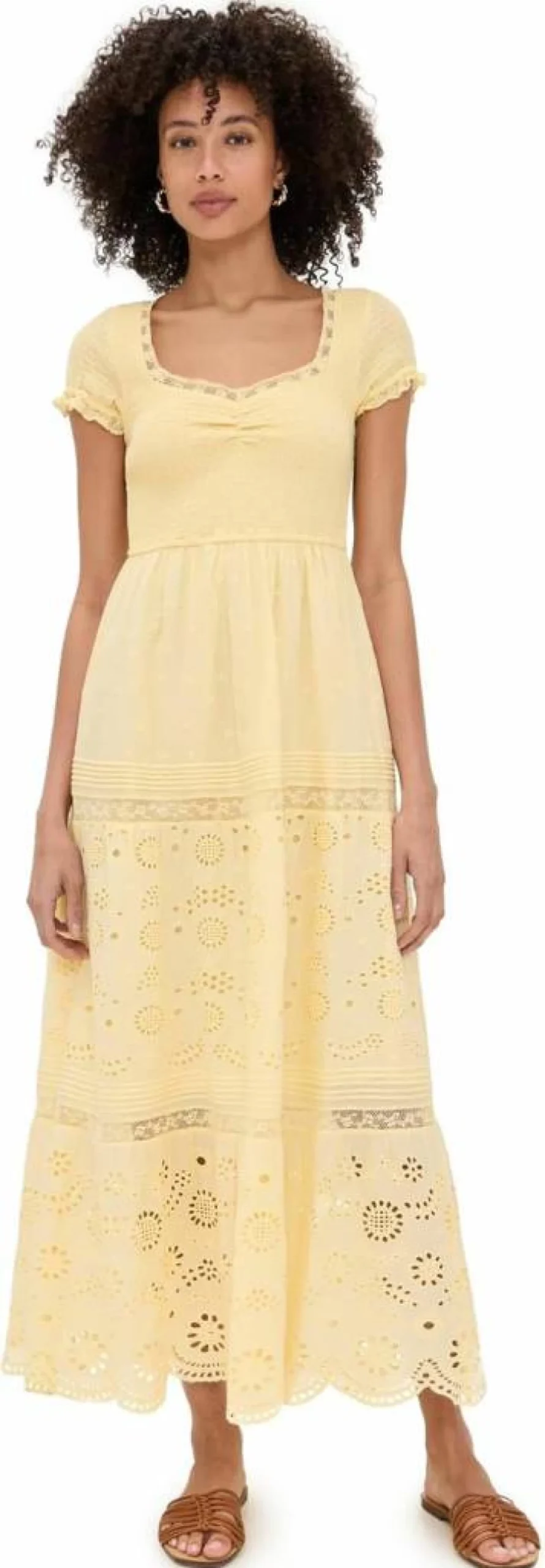 LOVESHACKFANCY Women's Bisolet Floral Summer Dress - Boho Chic Mini Dress with Ruffles