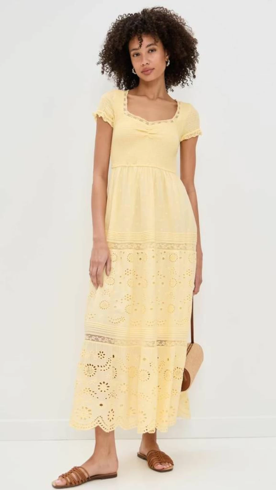 LOVESHACKFANCY Women's Bisolet Floral Summer Dress - Boho Chic Mini Dress with Ruffles