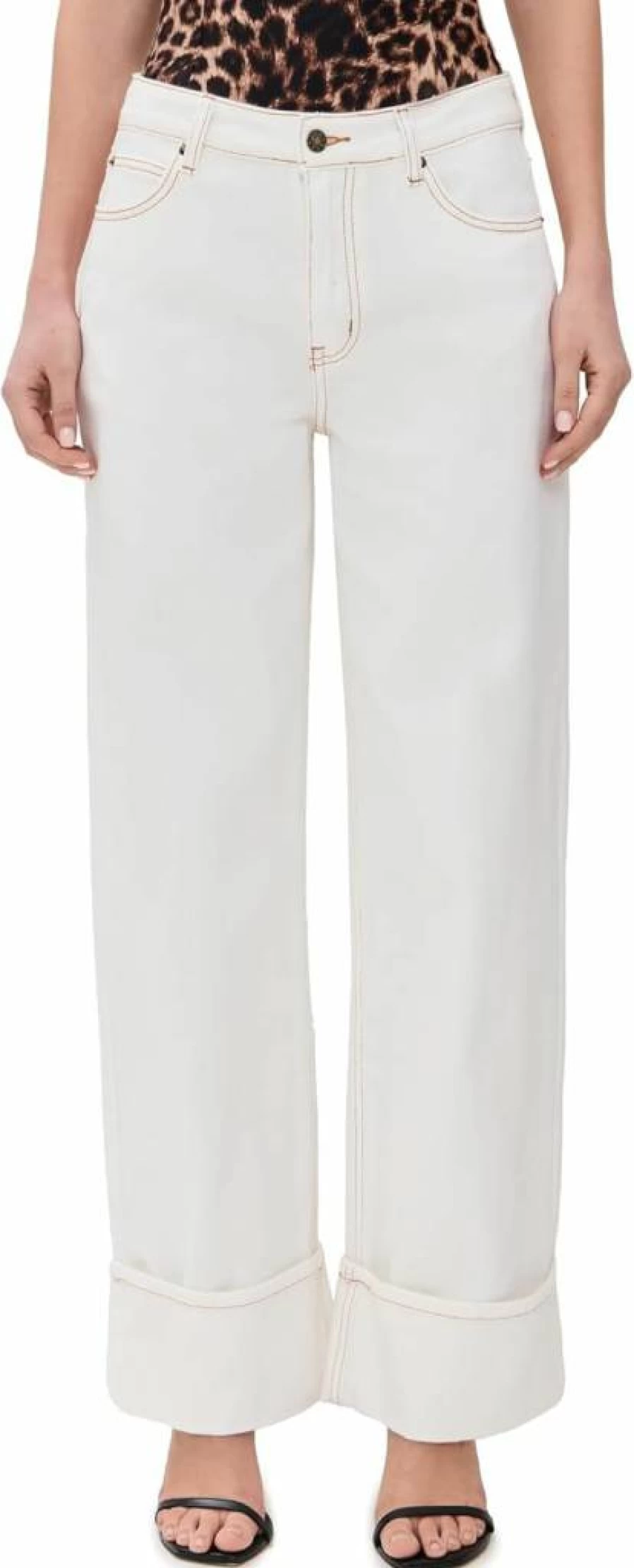 Lioness Women's High-Waisted Cuffed Jeans - Stylish Denim Pants for Fashionable Outfits