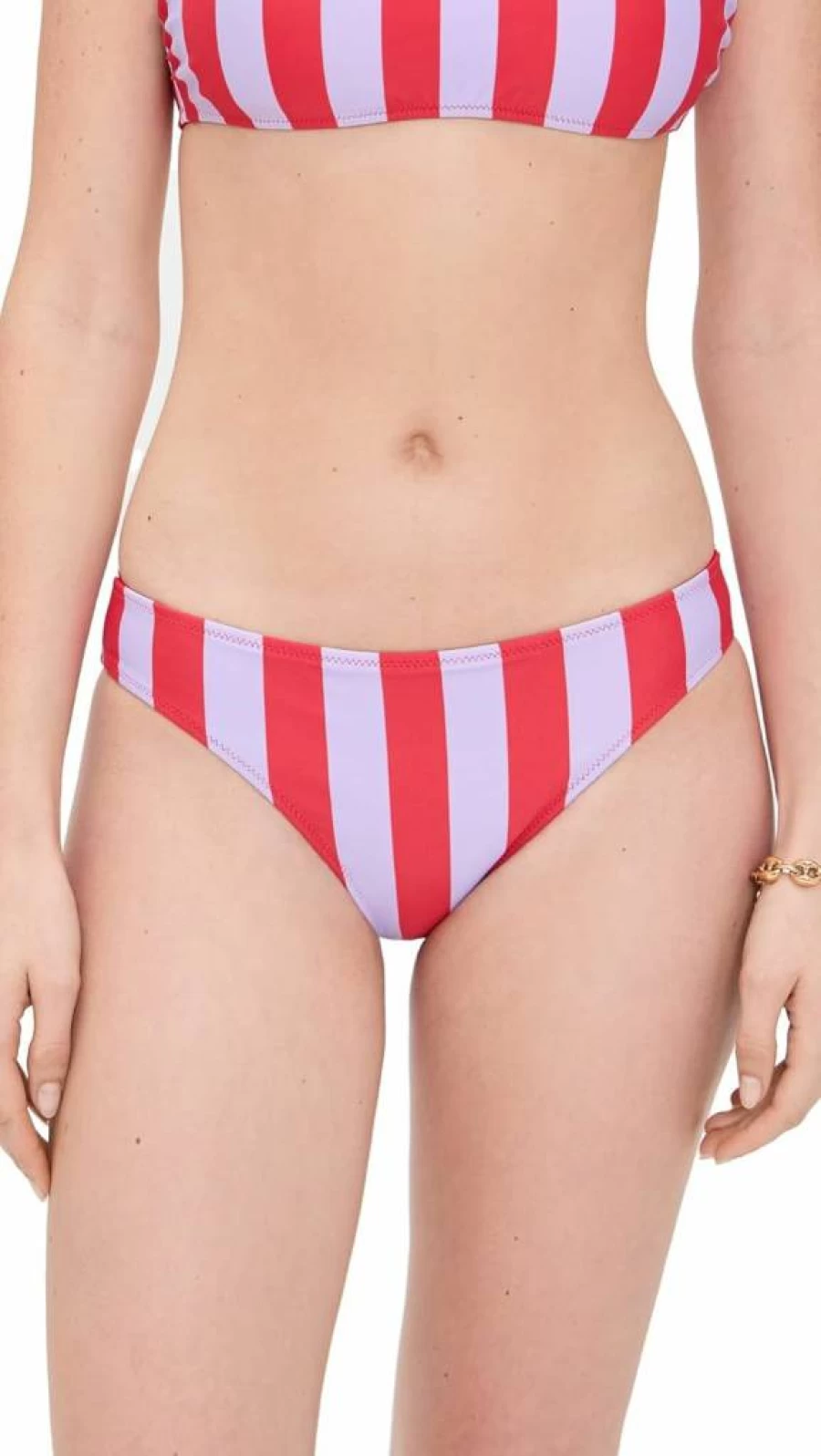 Solid & Striped Women's Elle High-Waisted Bikini Bottoms - Striped Swimwear Bottom