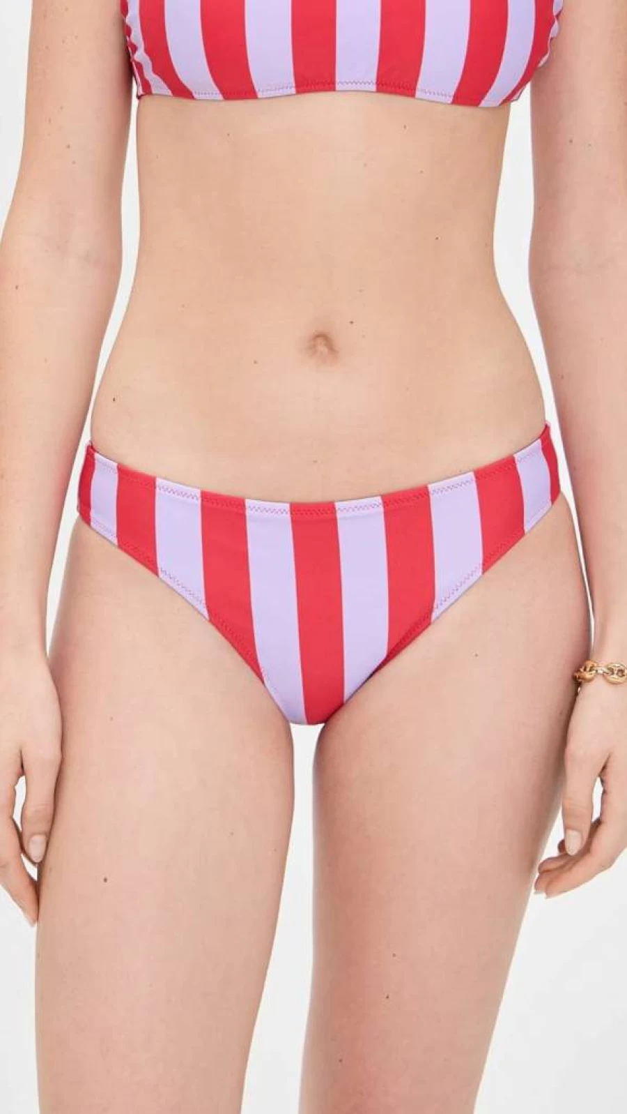 Solid & Striped Women's Elle High-Waisted Bikini Bottoms - Striped Swimwear Bottom