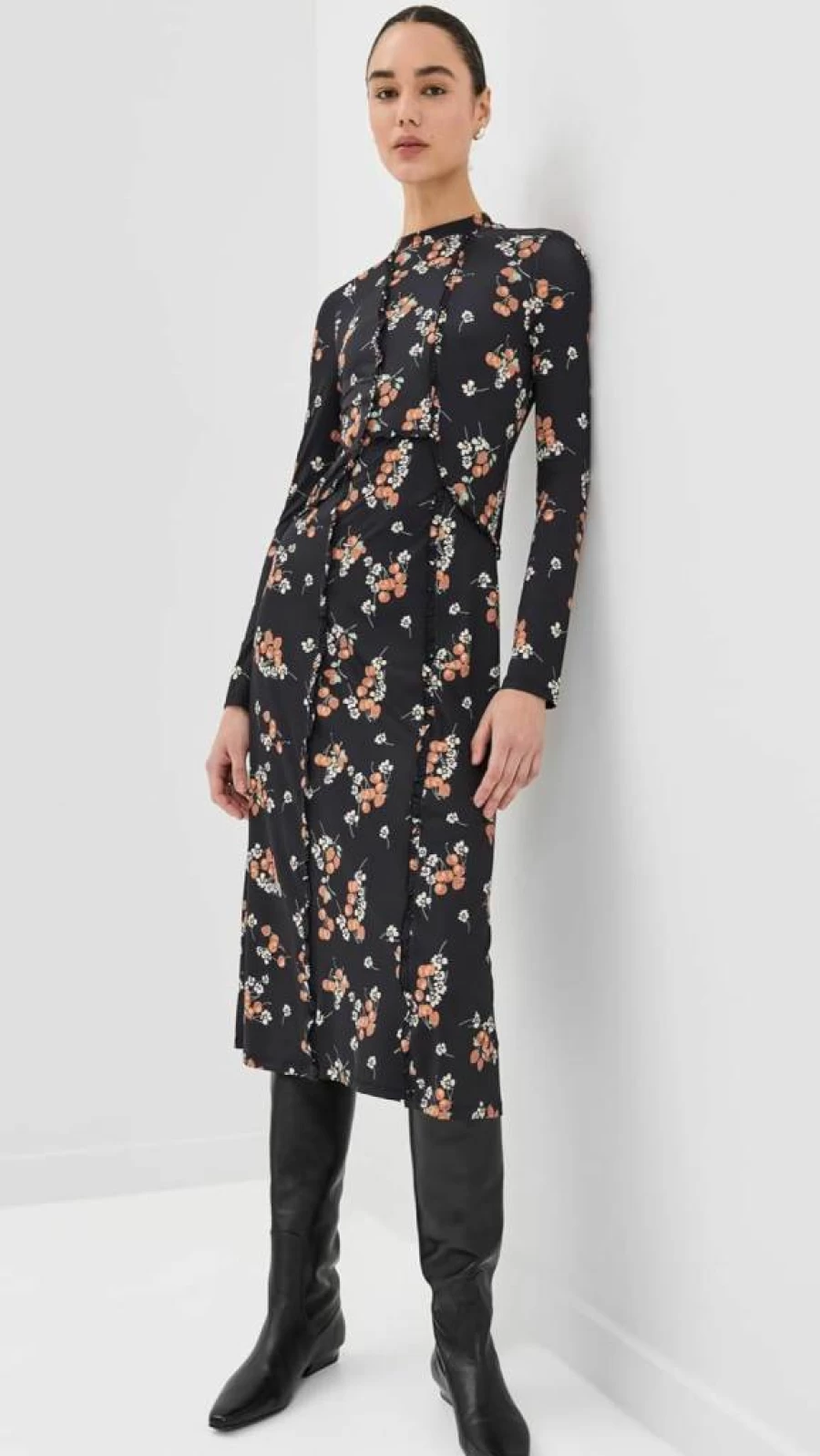 Sea Women's Cerise Floral Printed Spandex Bodycon Dress
