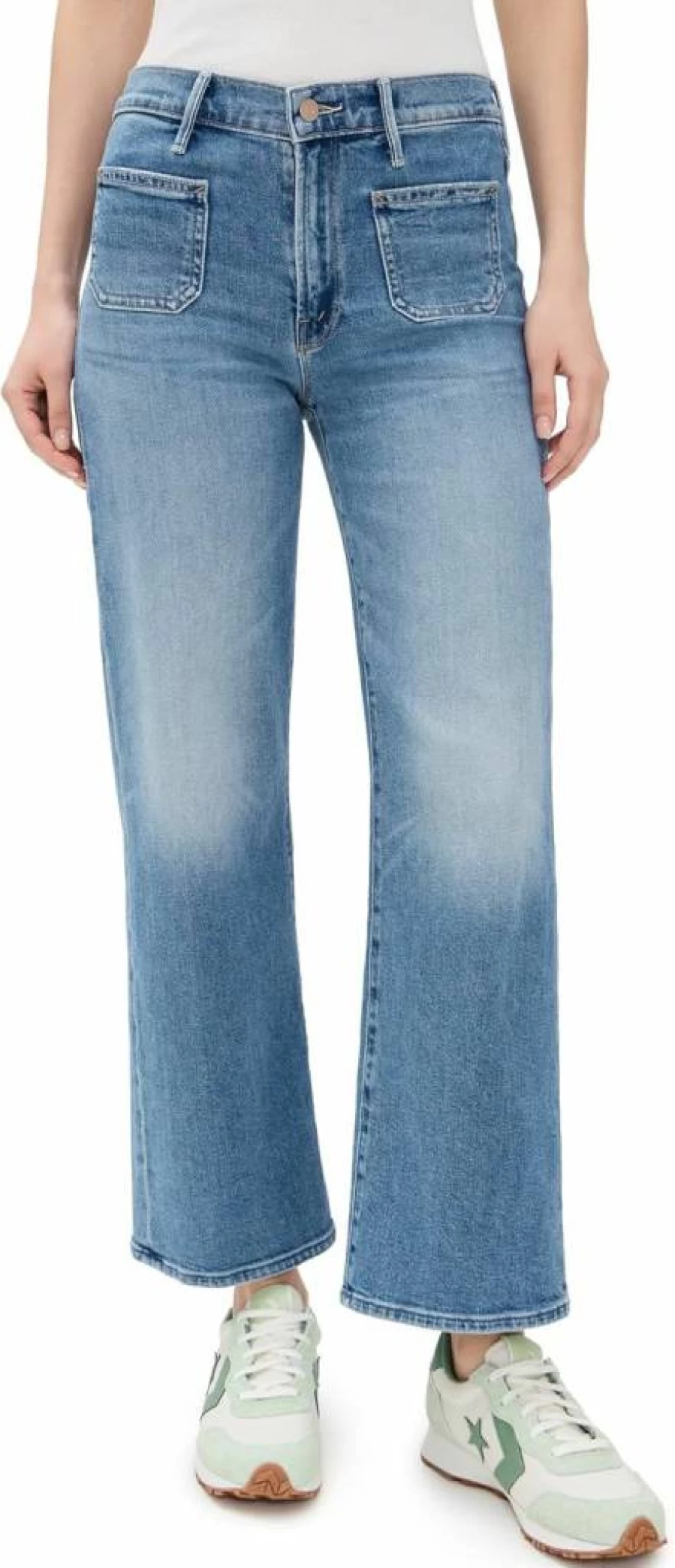 MOTHER Women's High-Rise Ankle Jeans with Patch Pockets - Maven Denim Style