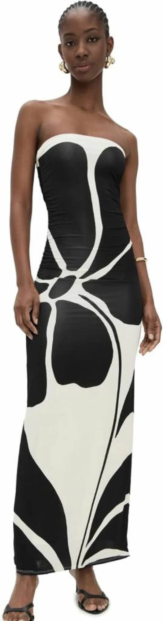 Cala de la Cruz Women's Daphne Dress - Elegant Flowy Summer Maxi Dress with Floral Print