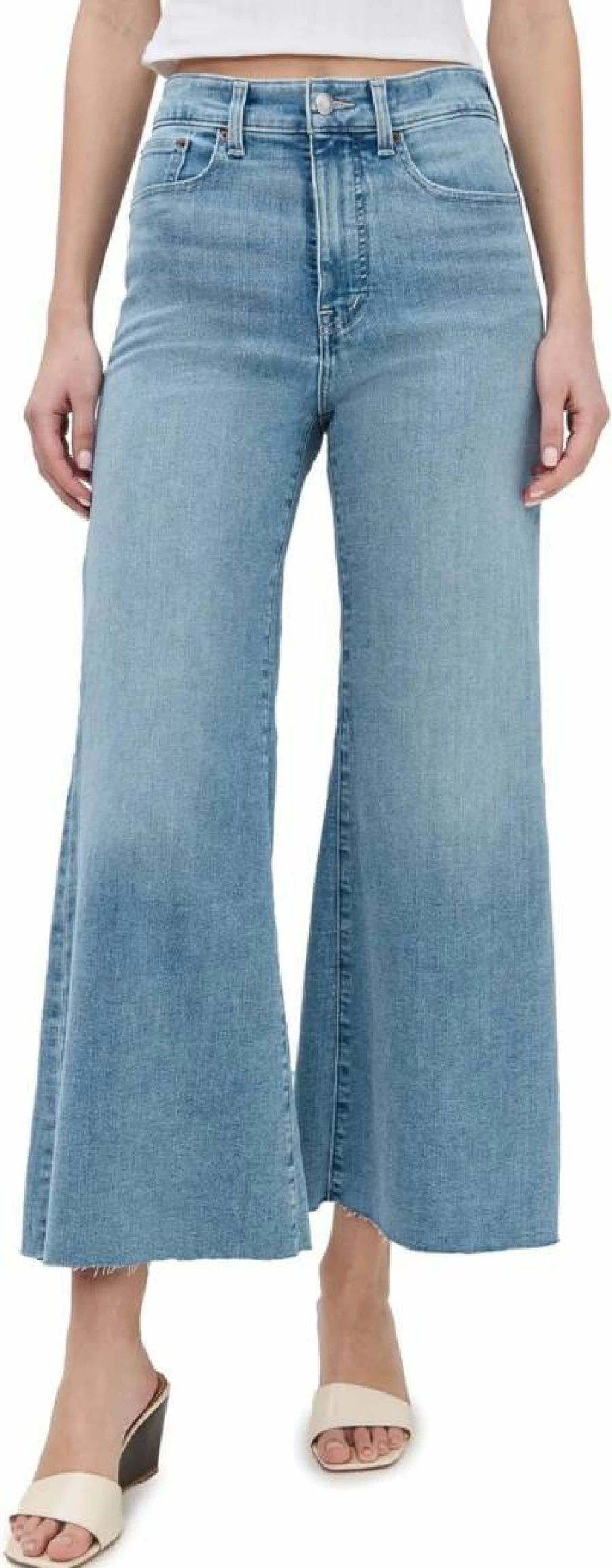 Madewell Women's High-Rise Flared Wide Leg Jeans - Classic Denim Pants for Women