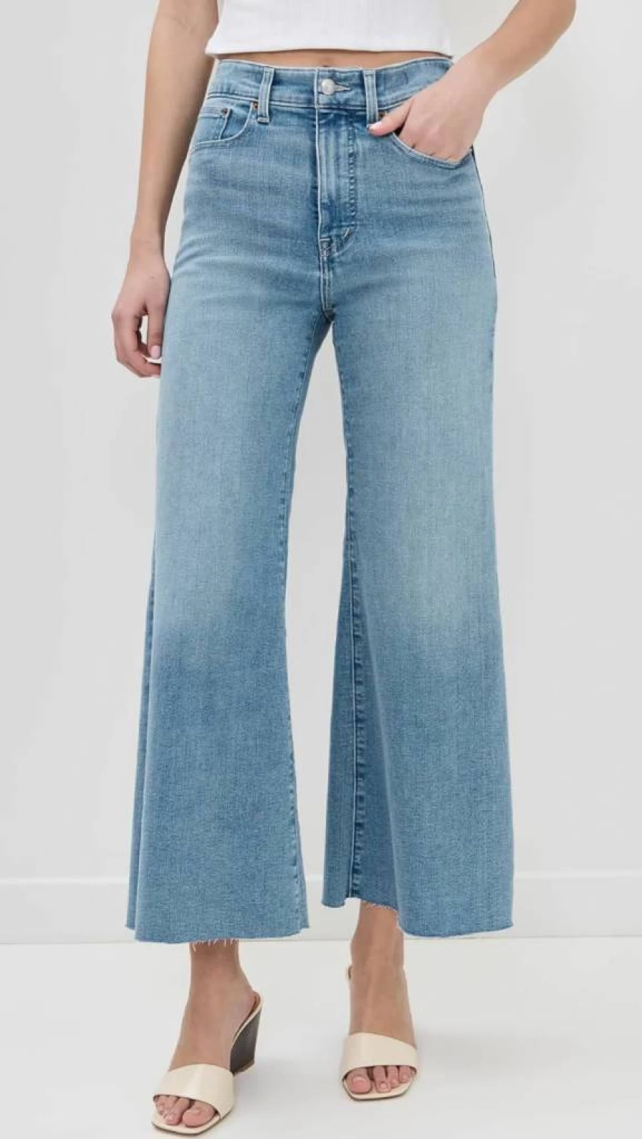 Madewell Women's High-Rise Flared Wide Leg Jeans - Classic Denim Pants for Women